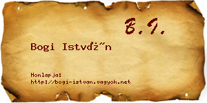 Bogi István névjegykártya
